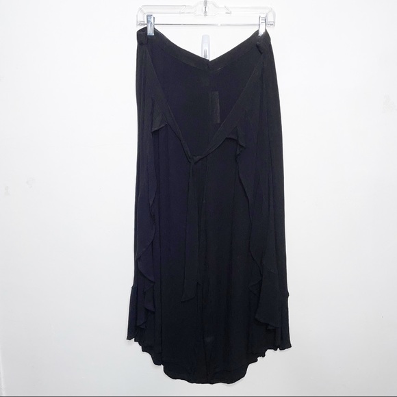 Pants - Palazzo pants with attached skirt overlay